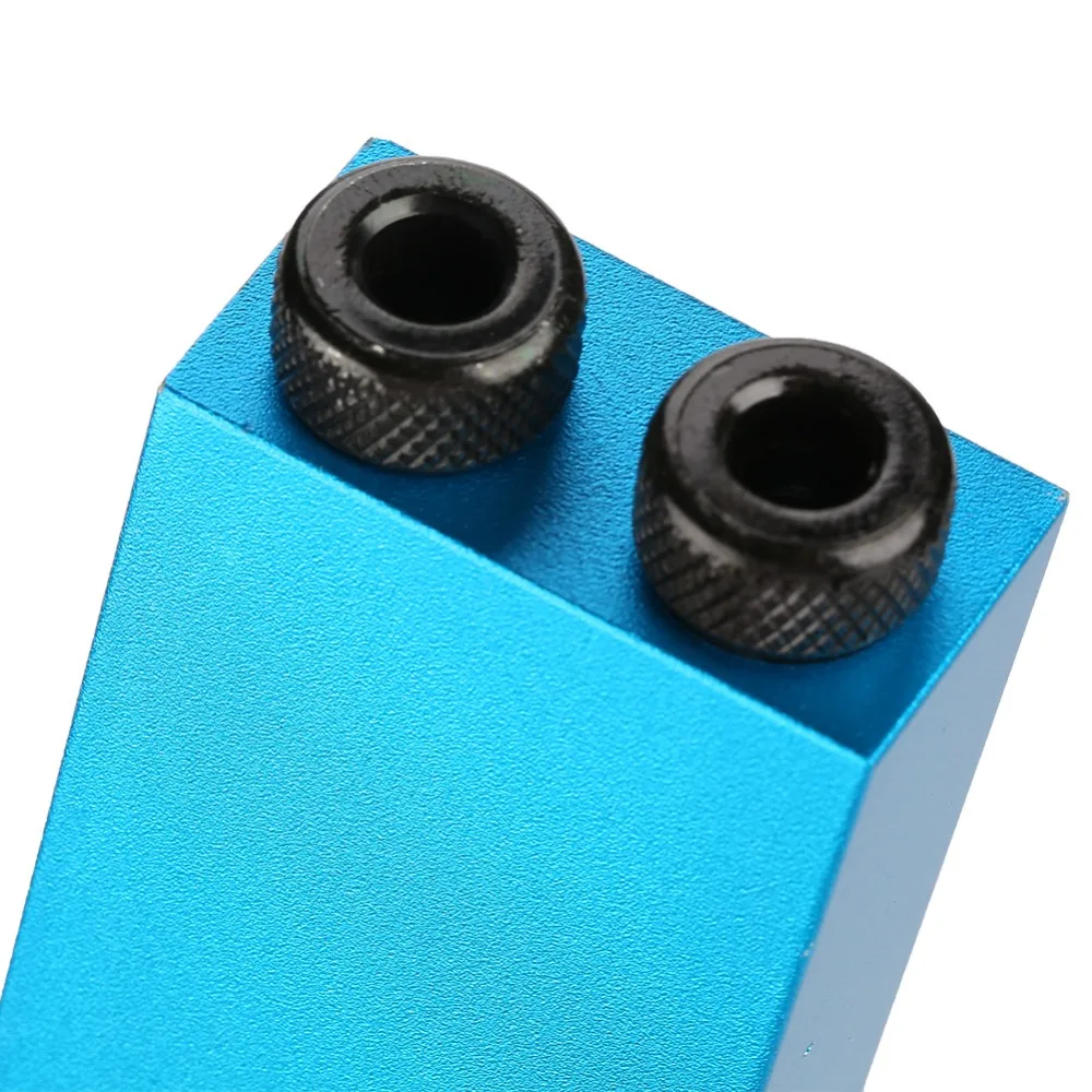 15 Degree Pocket Hole Jig Kit 6/8/10mm Drive Adapter Woodwork Guide Locator Clip Included Blue Color Inclined Hole Jig