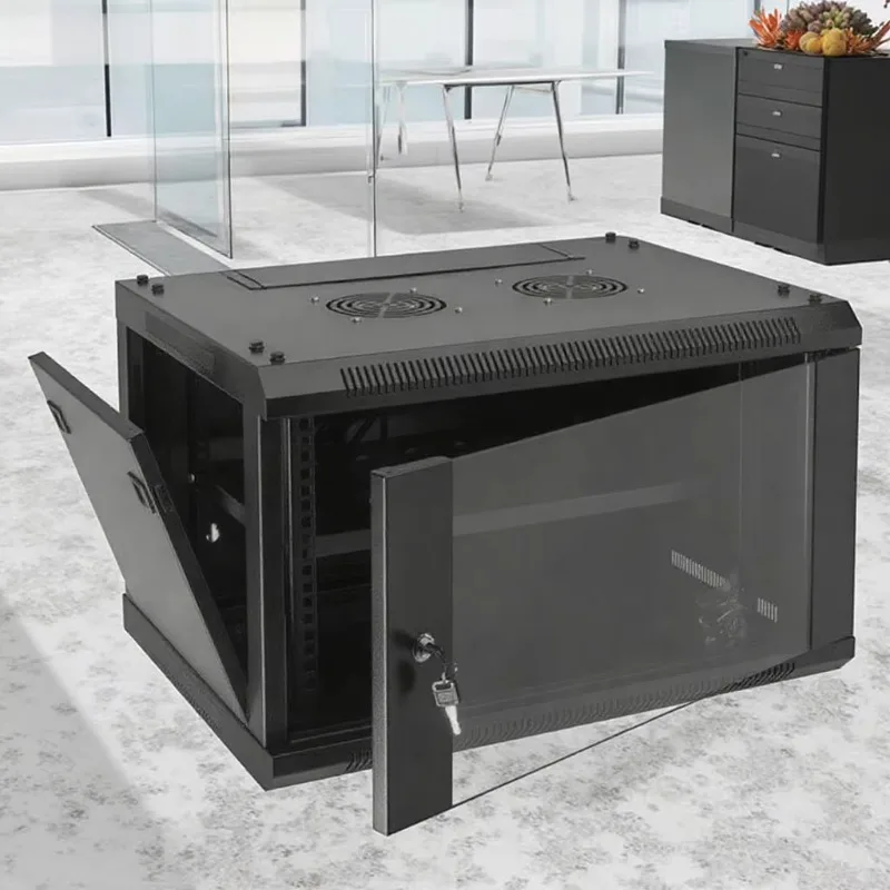 

600mm Depth Steel Rack Cabinets with Glass Door 19 Inch Standard 6U/9U/12U Models Networking Shelf Tray Used Stock