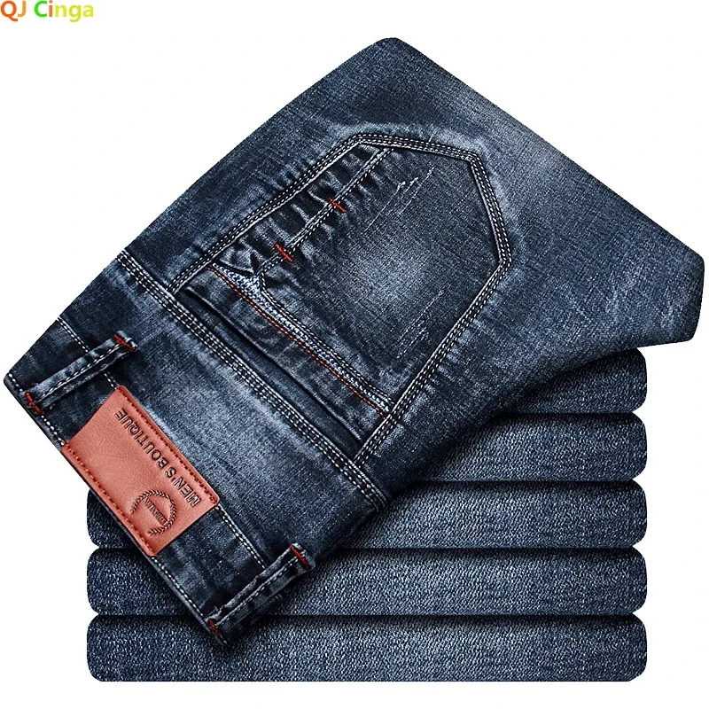 

Blue Men Jeans, Fashion Casual Slim Trousers, Men's Micro-stretch Denim Pants, Asian Size 27-36