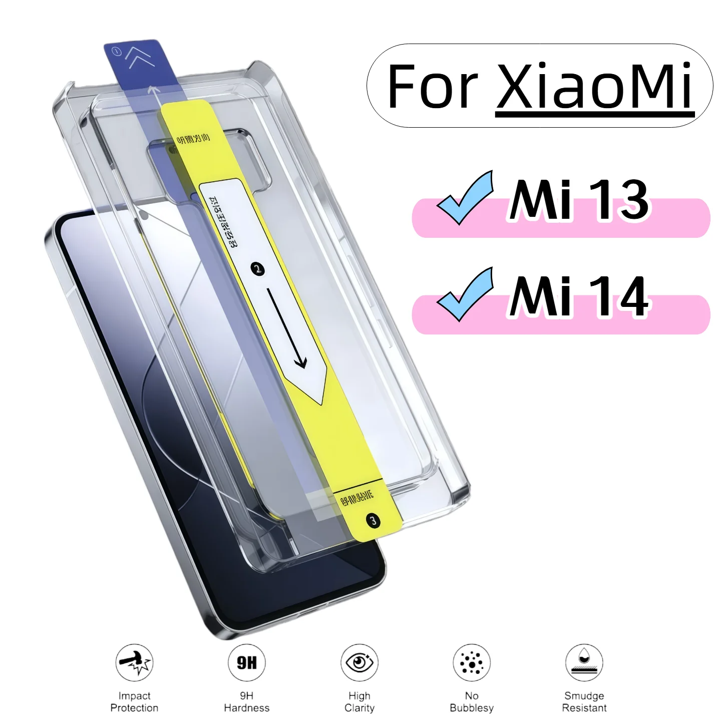 

For Xiao Mi 13 14 Tempered Glass Screen Protector with Auto Dust Removal Kit High Impact Resistance HD Clear Protective Film
