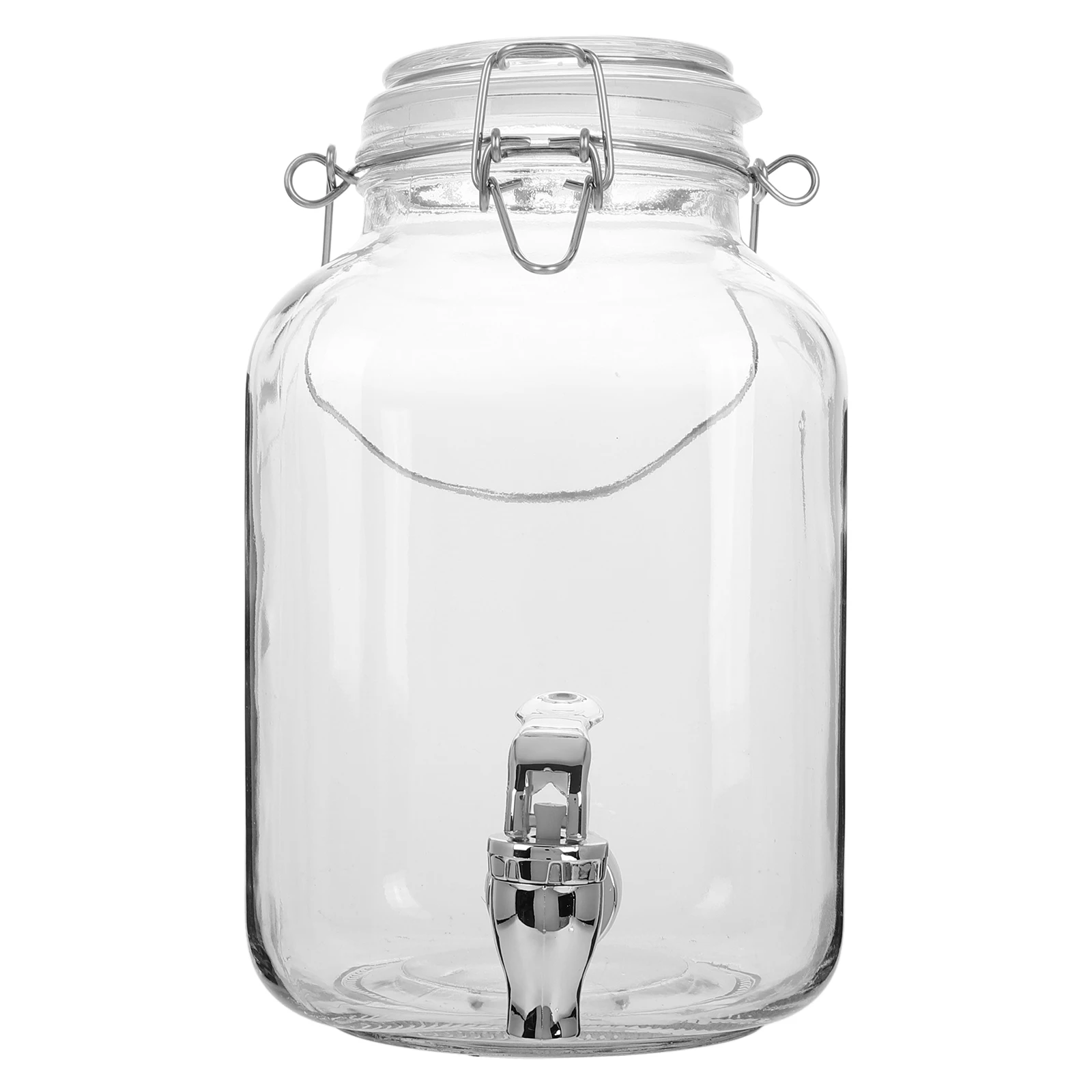 

3000Ml Clear Glass Jar Thickened Body Airtight Lid for Wine Beer Brewing Juice Milk Storage Reusable Canning Jar for Home and