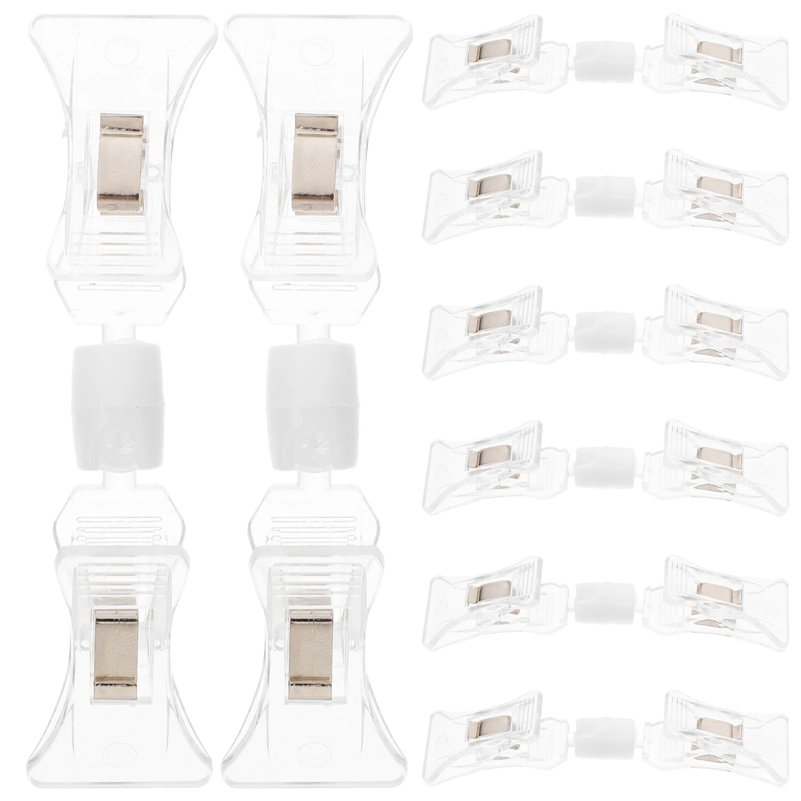 

8 Pcs Advertising Clip Clips Clear Sign Holder Display Rack Clothing on Holders The