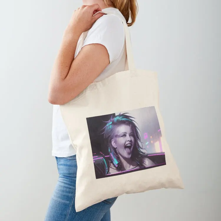 

Cyndi Lauper - Cyberpunk Art Tote Bag shopper bag women canvas cute tote bag Canvas for women canvas tote
