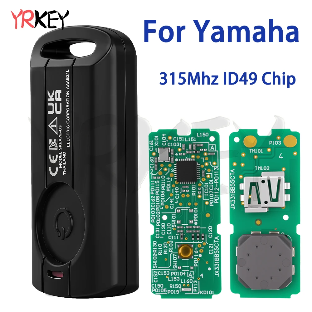 Scooter New B5X Card Motorcycle Smart Key Remote Key ID49 Chip 315/433MHz For Yamaha NVX NVX155 XMAX XMAX300 QBIX AEROX JAUNS