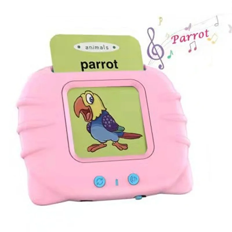 Máquina de aprendizagem de cartões, palavras de visão, jardim de infância, máquina de leitura pré-escolar para crianças, rosa
