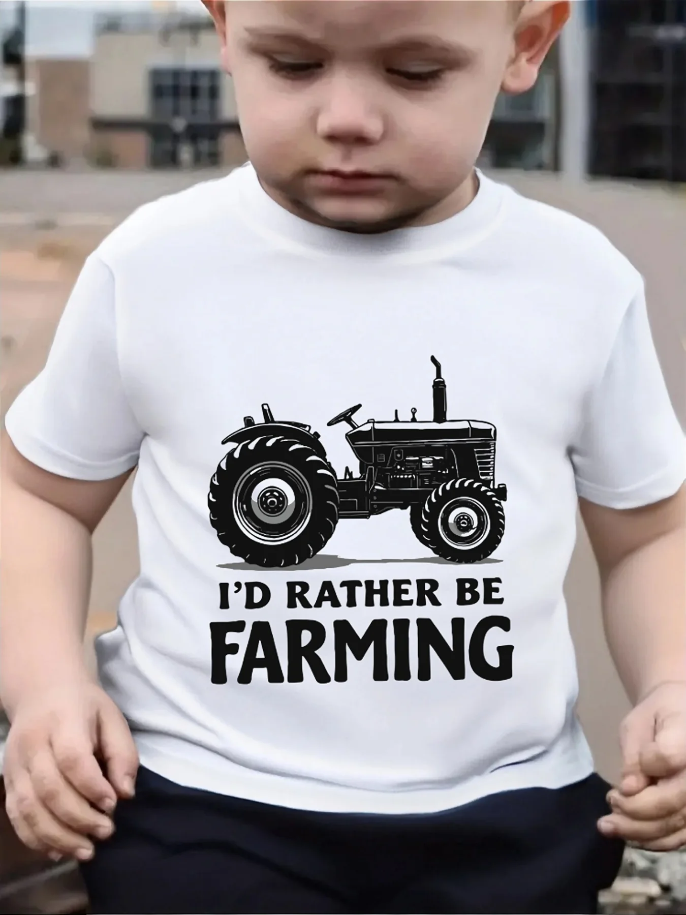 I D Rather Be Farming Vintage Tractor Family Matching T Shirt Boys Girls Short Sleeve Summer Crew Neck Parent Child Casual Tops