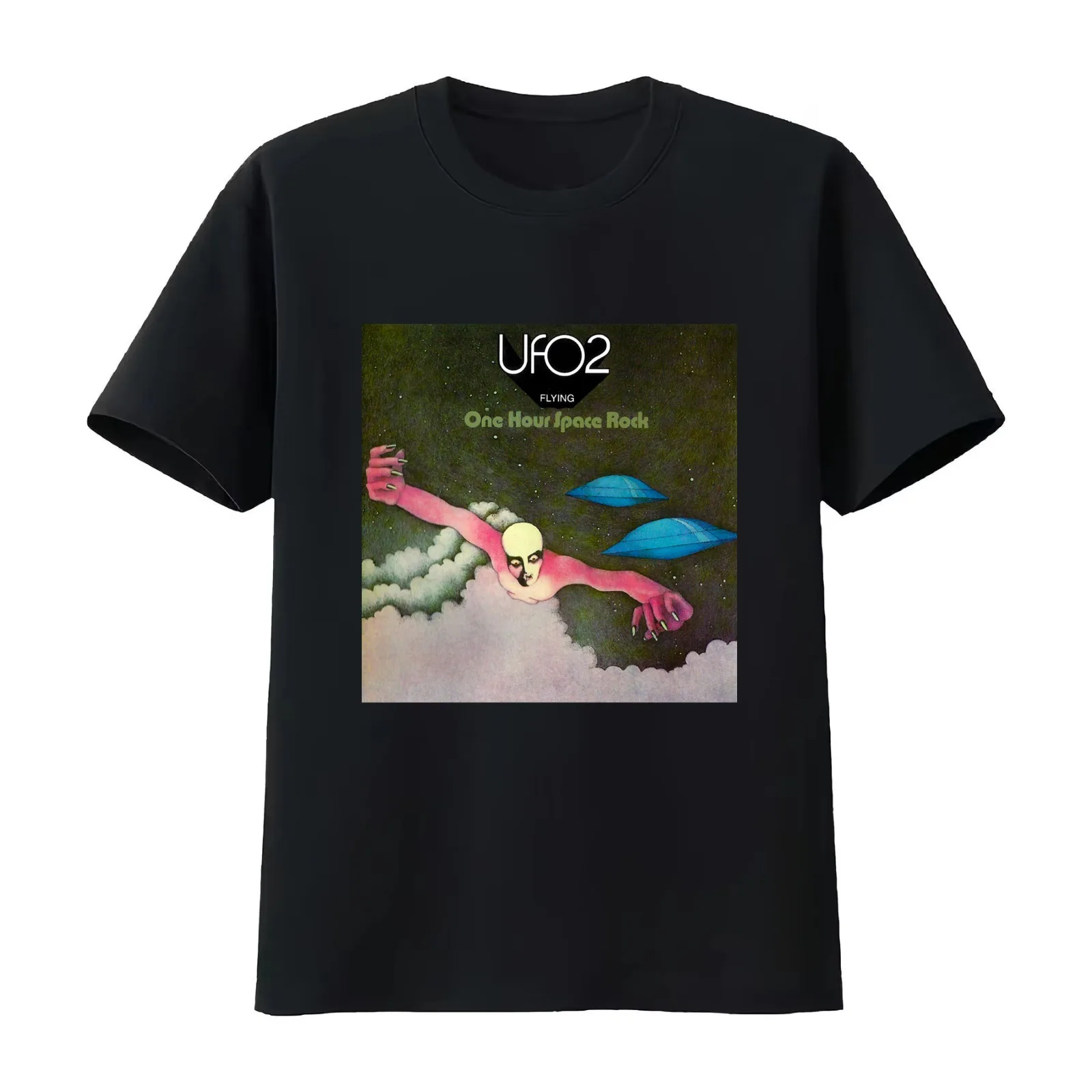 2 flying one hour space rock T-Shirt Summer Casual Cotton Tee Oversized Streetwear Tops Vintage Graphic Print 100% Cotton