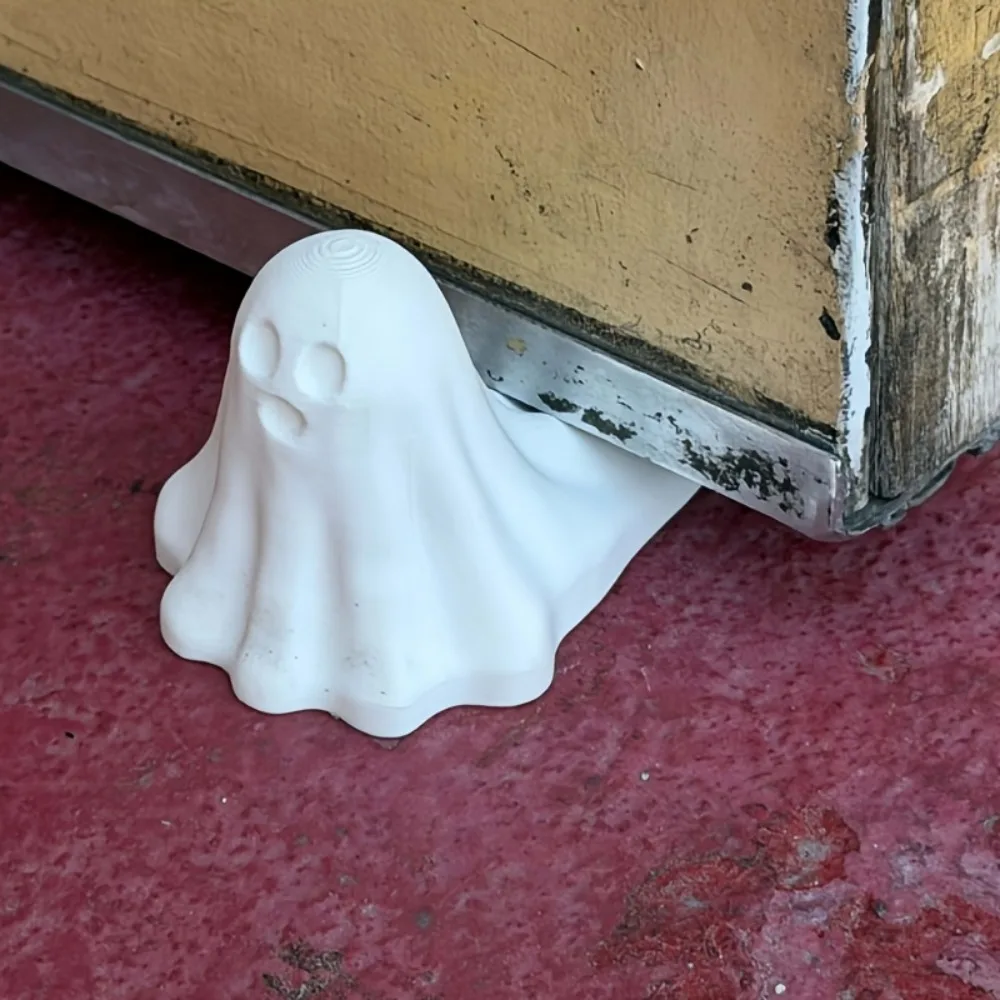 Peeking Ghost Door Stopper 3D Printed Cute Spooky Door Gap Ghost Figurine Halloween Decor Gothic Desktop Ornament Creative Gifts