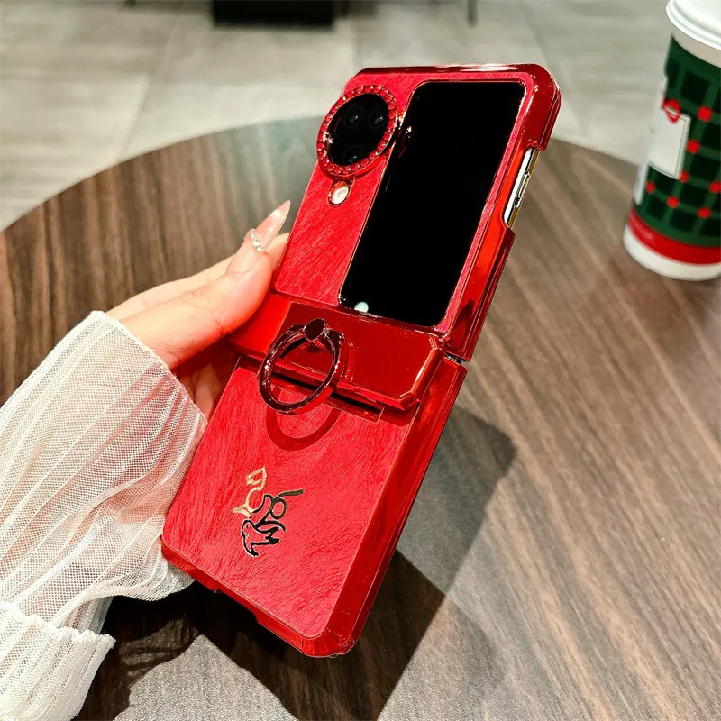 

Ring Holder Case For OPPO N3 Flip 5G Electroplated Folding Hingle Shockproof Hard Back Cover