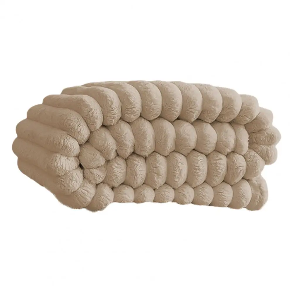 Soft Cozy Furry Blanket Cozy Plush Furry Throw Blanket Thick Fluffy Bubble Blanket for Couch Bed Soft Warm Solid Color for Room