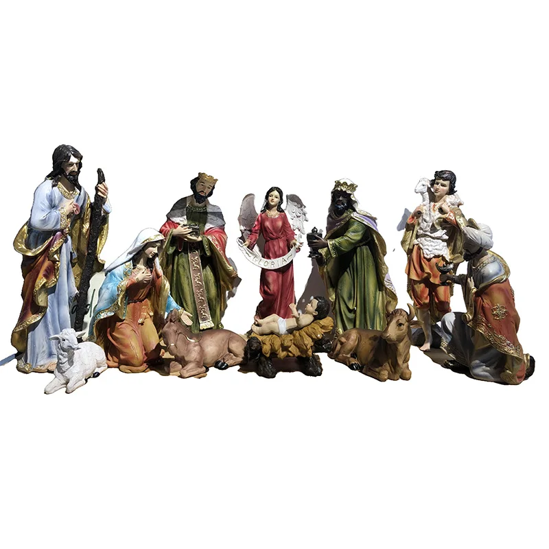 

2022 Factory Stock Home Church Decor Resin Catholic Christian Religious Statue Cheap Large Christmas Nativity Set