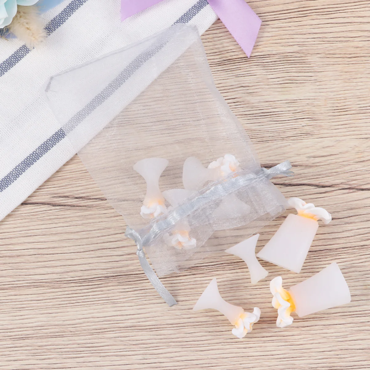 Espaciadores de dedos de silicona con flores amarillas, separadores de uñas para pedicura, cojín suave antideslizante para pies, Ideal para Hallux Valgus, 8 Uds.