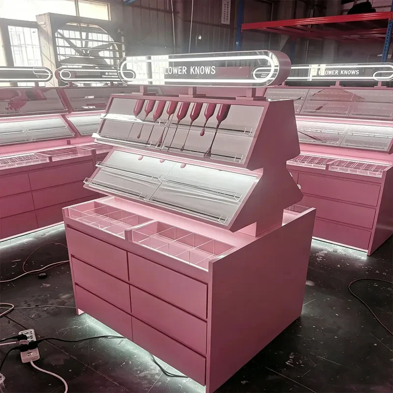 custom.Design Bespoke Cosmetic Fittings Display Showcase Display Cabinet Makeup Shop Furniture