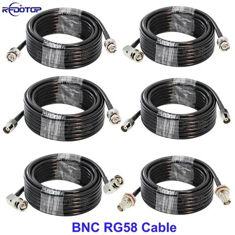 1Pcs RG58 BNC Male/Female to BNC Male/Female Connector 50 Ohm RG-58 RF Coax Coaxial Cable Wire Pigtail Jumper Extension Cord