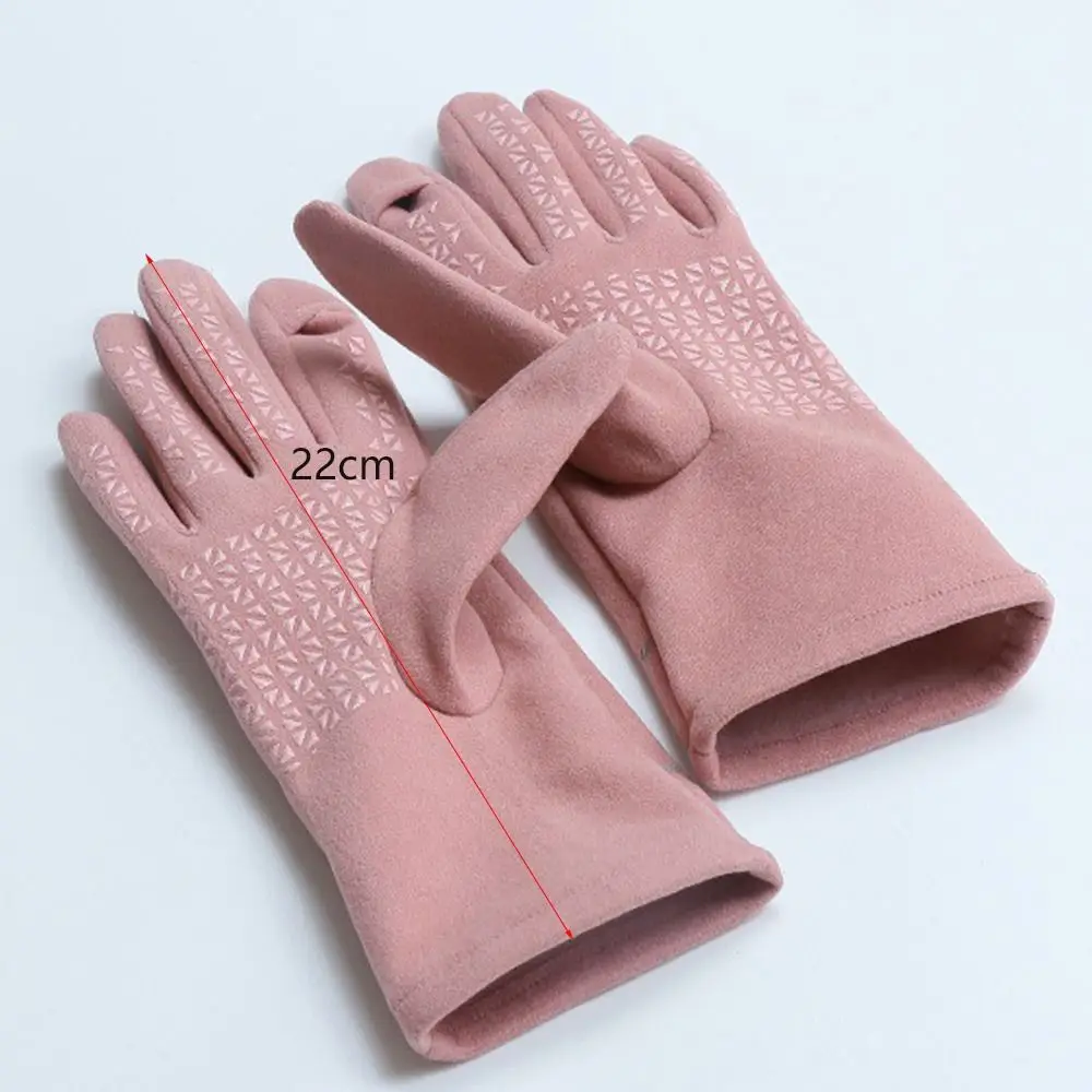 นิ้วเปิดผู้หญิงอบอุ่นถุงมือสกี Anti-SLIP หน้าจอสัมผัสหนา Mittens กันน้ําฤดูหนาวฤดูใบไม้ร่วง Windproof ขี่ถุงมือ