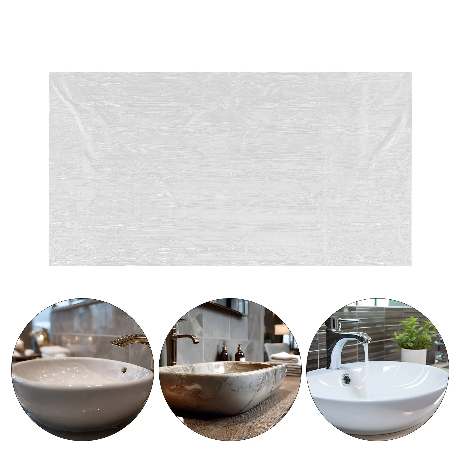 

15Pcs Sanitary Sink Protector Clear Plastic Film Heavy Duty Stain Resistant for Rental Hotels Travel Easy Peel Mess Free