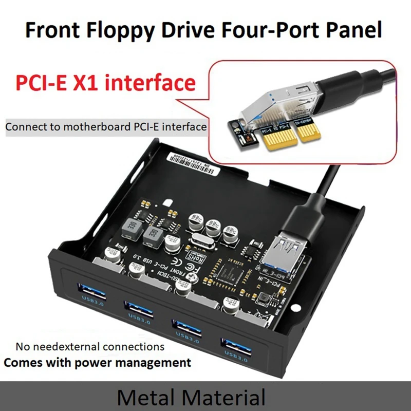 PCI-E To USB 3.0 PC Front Panel 3.5 Inch Floppy Front Panel Bracket PCI-E X1 Riser