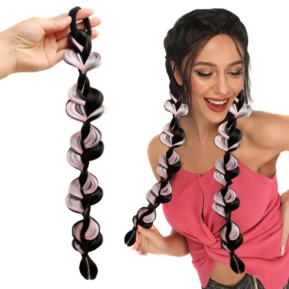 

Женские длинные плетеные парики, натуральный вид, высокотемпературные шелковые парики для наращивания волос, долговечная одежда, модный пушистый бюстгальтер с пузырьками