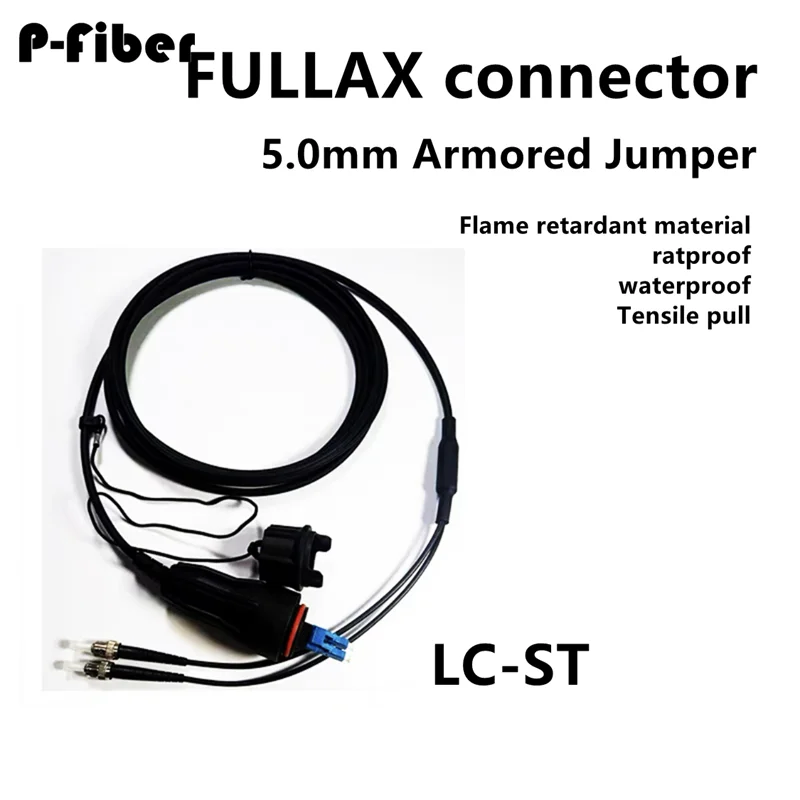 2C Fullax patchcord 3-100m conector à prova d'água LC para FC blindado monomodo 2 núcleos 5.0mm jumper de fibra óptica externa 80m