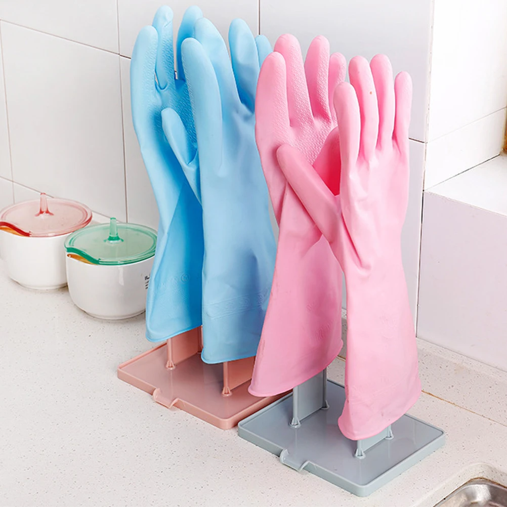 

Creative Kitchen Rubber Gloves Rack Drain Towel Storage Holder Glove Drying Rack Bathroom Storage Shelf (Pink)