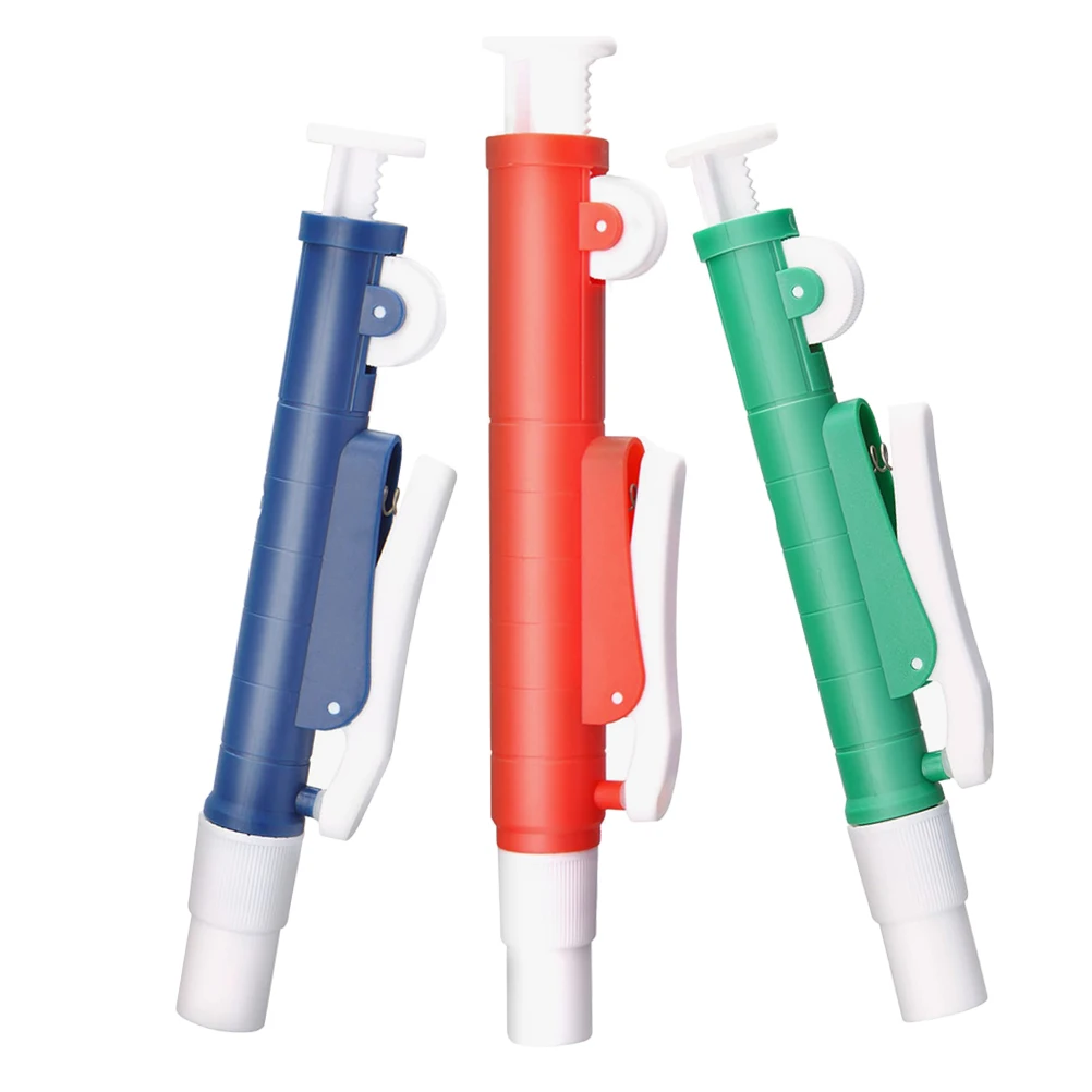 

3pcs Pipette Set Single Channel Manual Pipette Controller Precision Liquid Handling Lab Instrument Universal Suction Pump Color