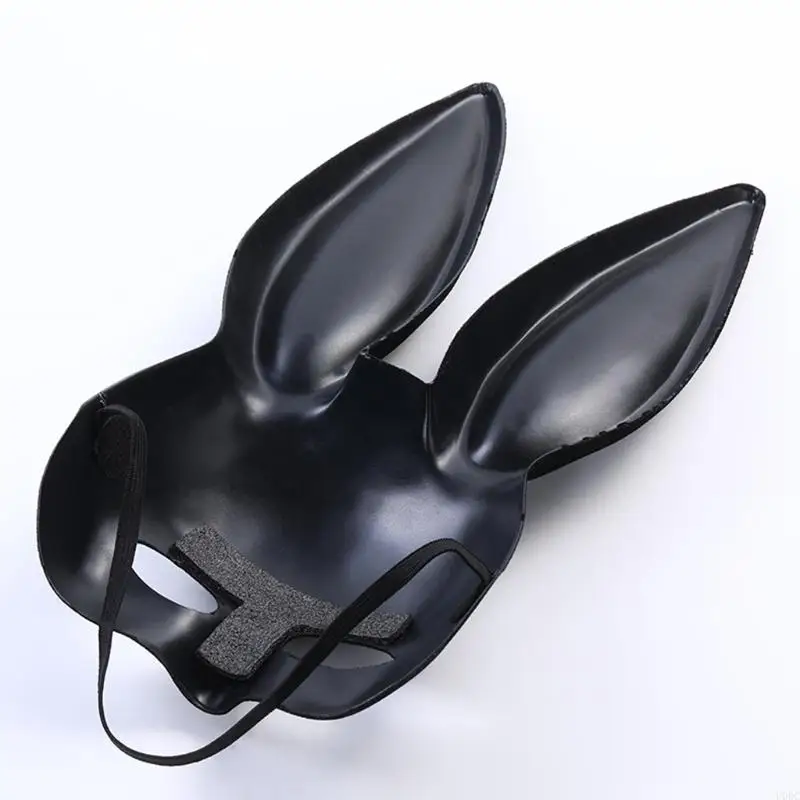 Black Rabbit for Head Pet for Play Half Face Mask Halloween Mostume Party Party Masks สำหรับเกมเครื่องแต่งกาย Cosplays และ Y166