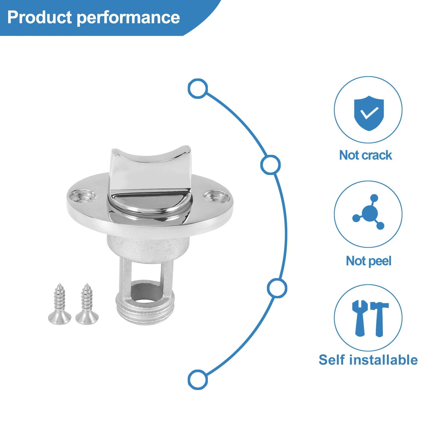 Tapón de drenaje ovalado para Garboard marino, tapón de drenaje de acero inoxidable 316, se adapta al orificio de 1 pulgada, transmos de barco con tornillos