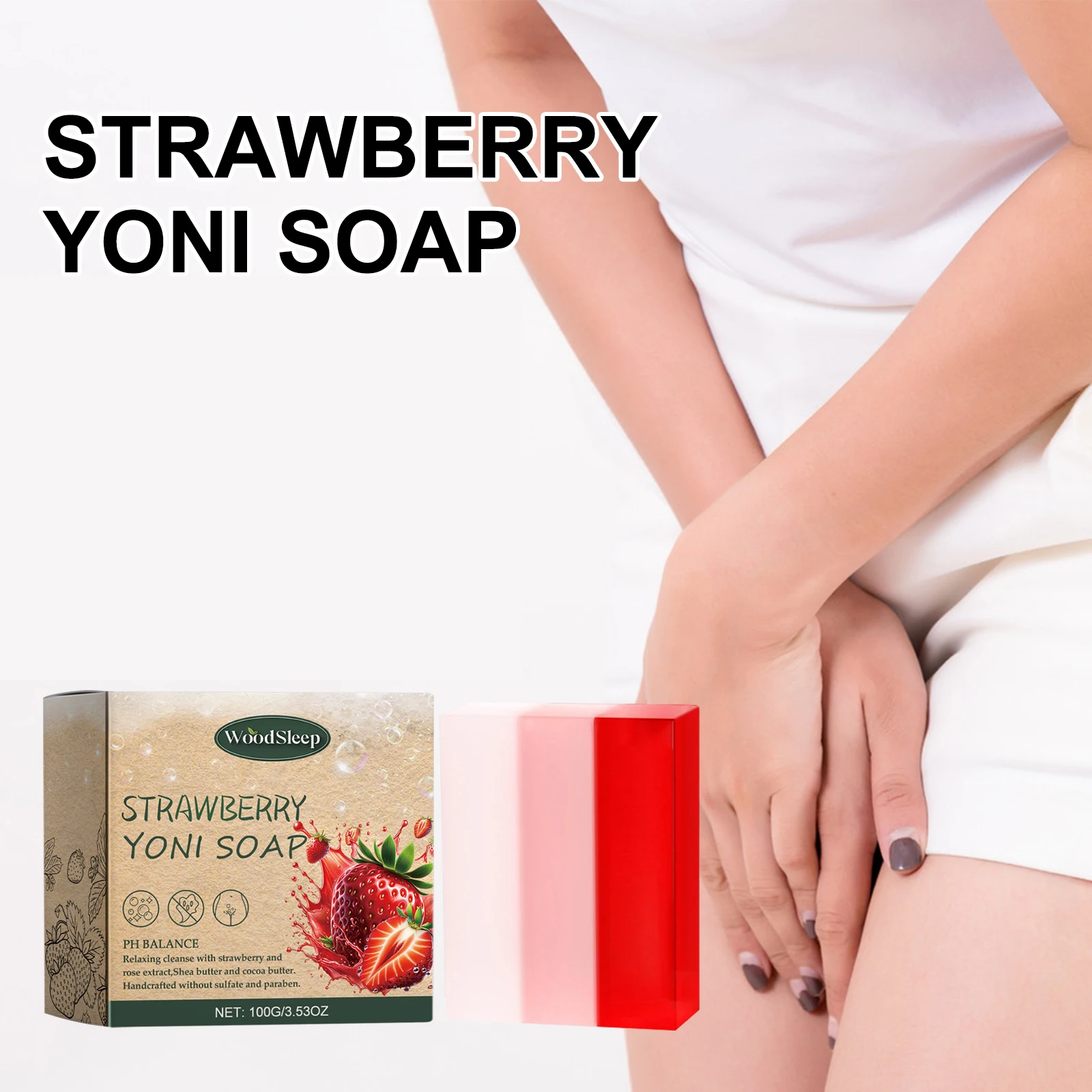 

Female Wash Soap Yoni Vaginal Care Ph Balance Strawberry Remove Odor Deep Cleaning Moisturizing Brighten Private Parts Products