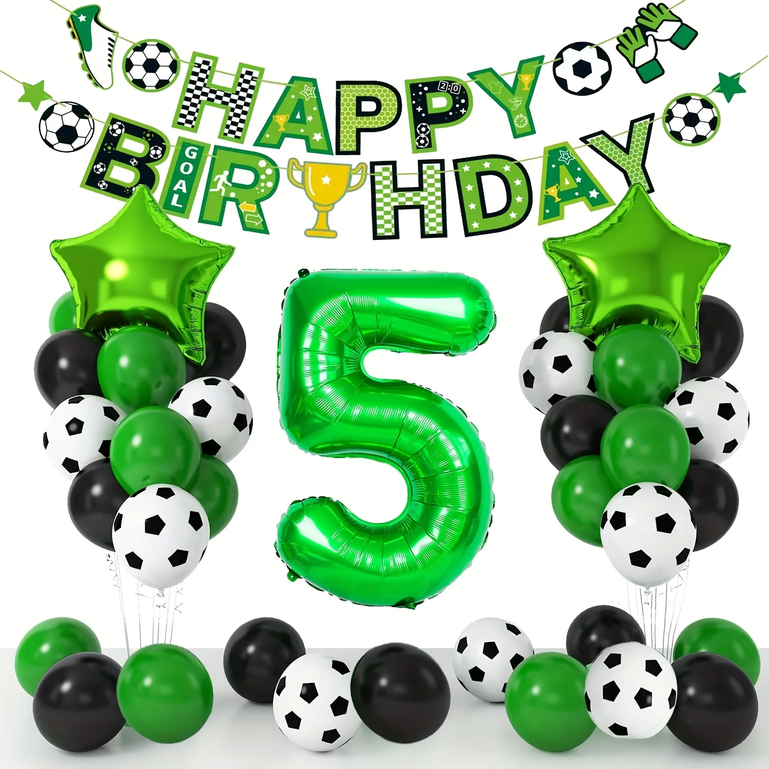 مجموعة واحدة من قوس البالونات تحت عنوان كرة القدم للأولاد وحفلات أعياد الميلاد من الألومنيوم وبالونات كرة القدم للديكور الداخلي والخارجي
