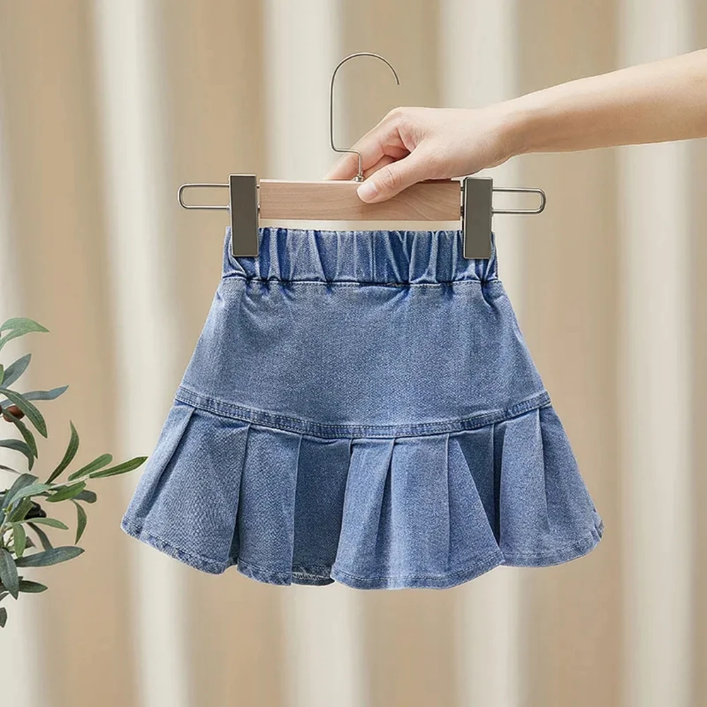 Toddler Baby Girl Plated Jean Skirt Children Summer Denim Skirts for Girls