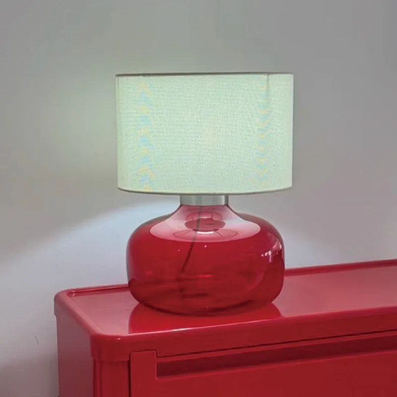 Colored Glass Table Lamp Living Room Atmosphere Lamp Bedroom Bedside Decorative Lamp LED Lamp