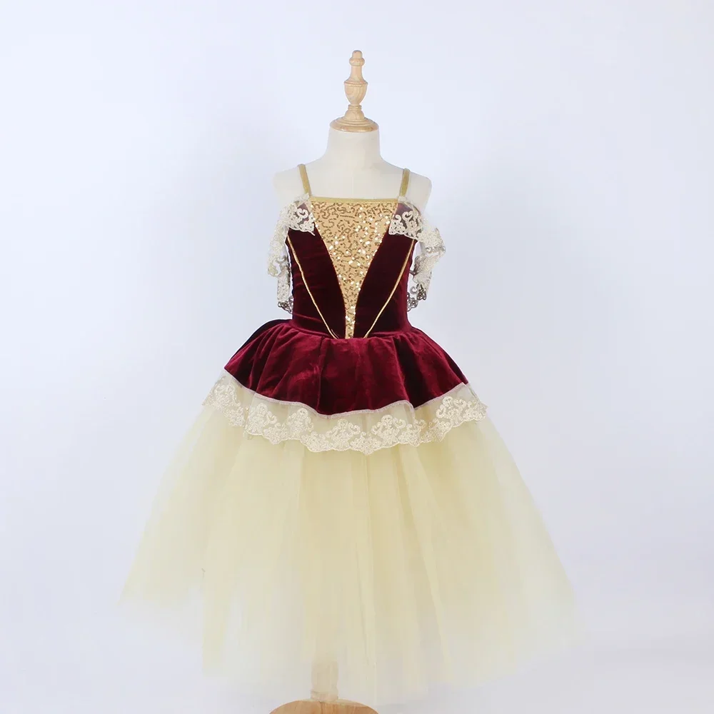 Robe en gaze pour enfants, jupe longue Tutu de palais, Costume de spectacle sur scène