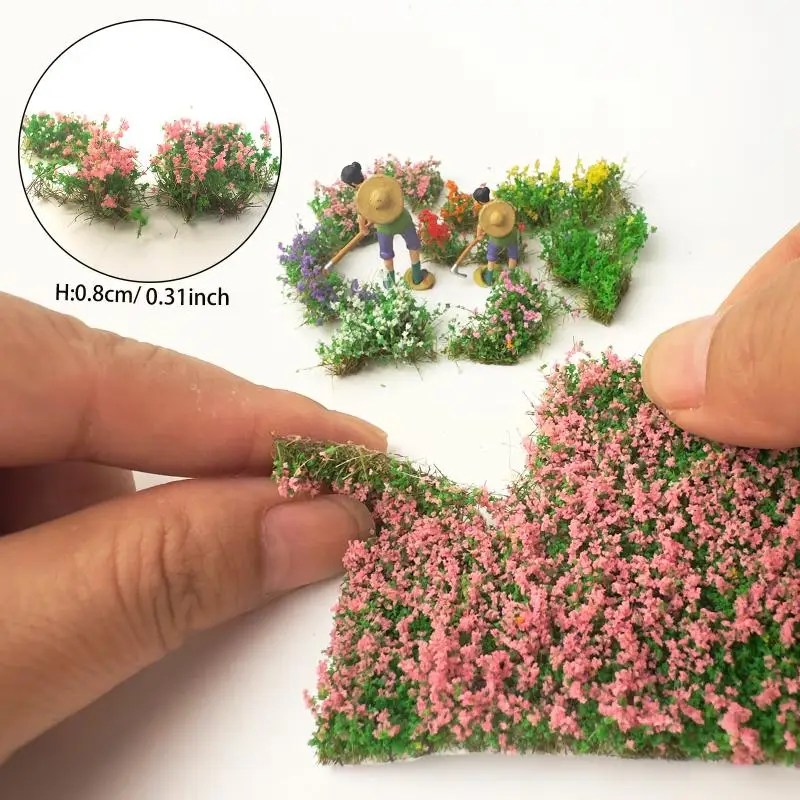 Artificial Miniature Flower Cluster Vegetation Tearable Grass Tufts Model Scenery DIY Moss for Diorama and Railroad Layouts