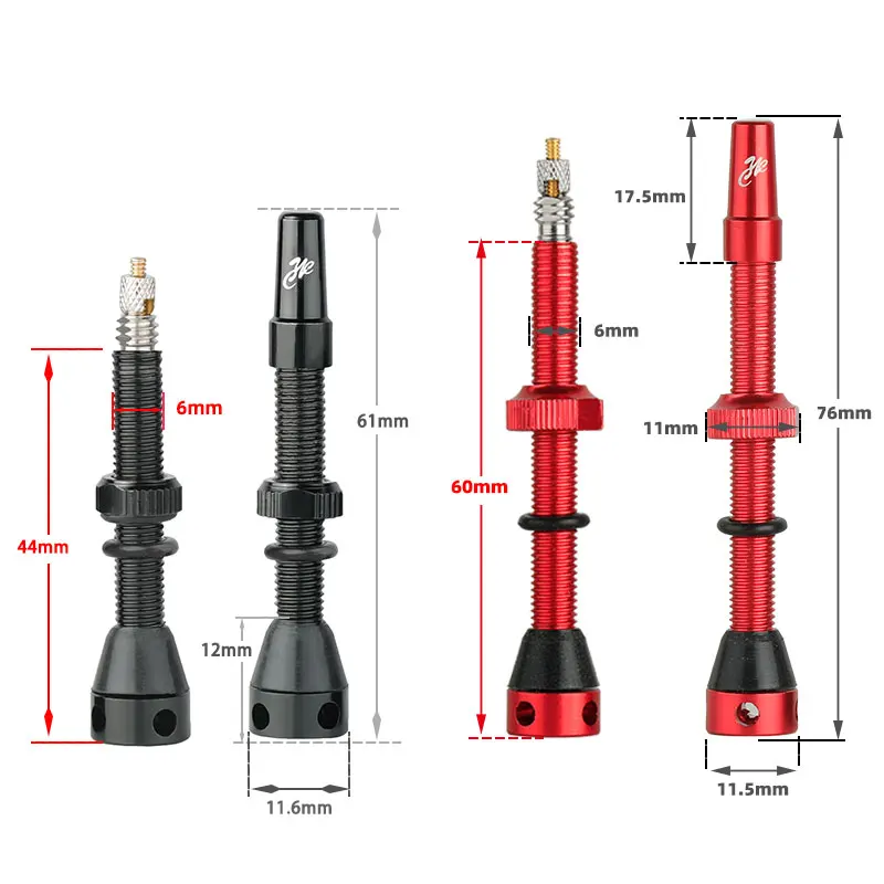 Deemount 44/60mm Valvole Presta per Pneumatico Tubeless da Strada Attacco Manubrio in Lega CNC Nucleo in Ottone Ciclismo FAI DA TE F/V Ugello Tettarelle da biberon di Ricambio