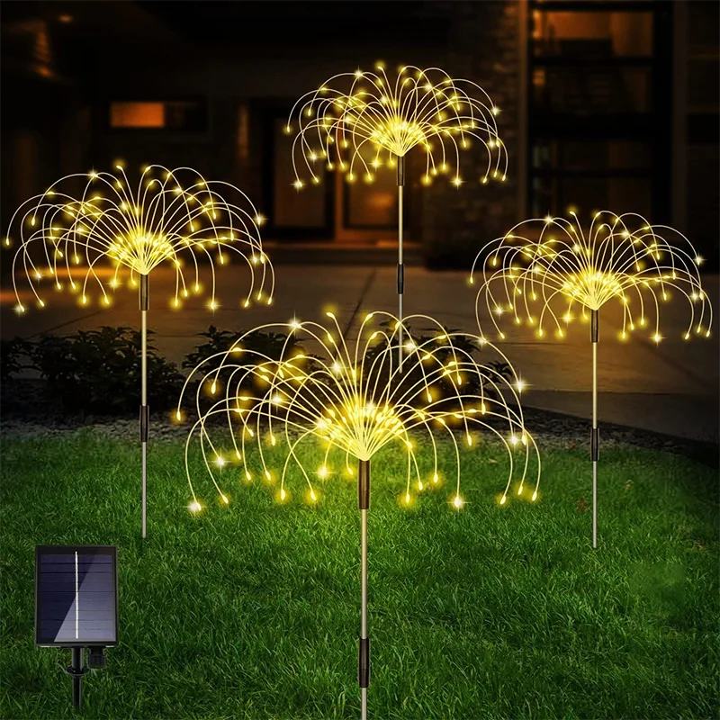 

1/2/4Pcs Solar LED Firework Fairy Light Outdoor Garden Decoration Lawn Pathway Light For Patio Yard Party Christmas Wedding