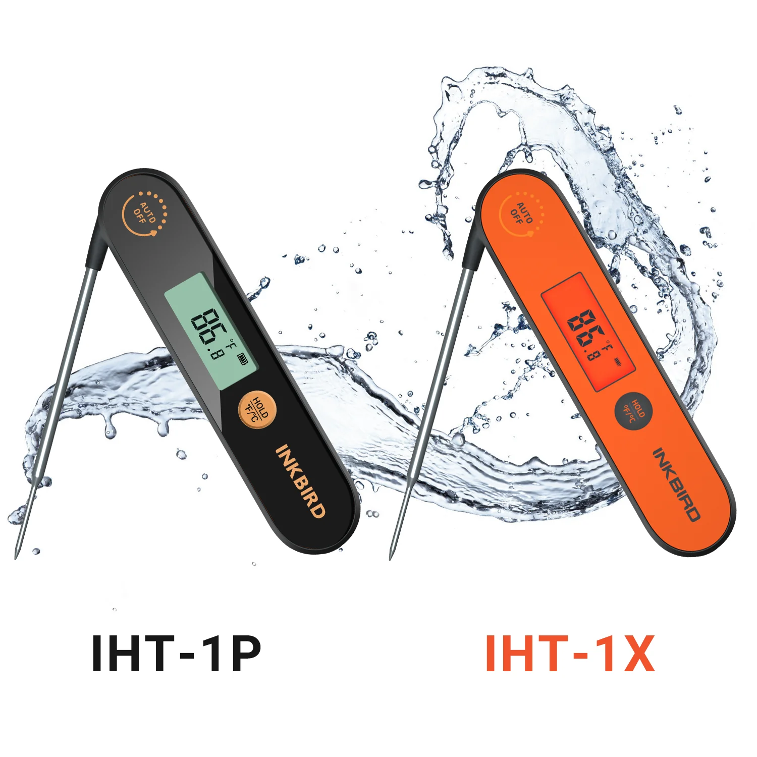 INKBIRD NEW Digital Meat Thermometer IHT-1P/1X Rechargable Folding Waterproof Meat Thermometer For Kitchen Cooking Grilling BBQ