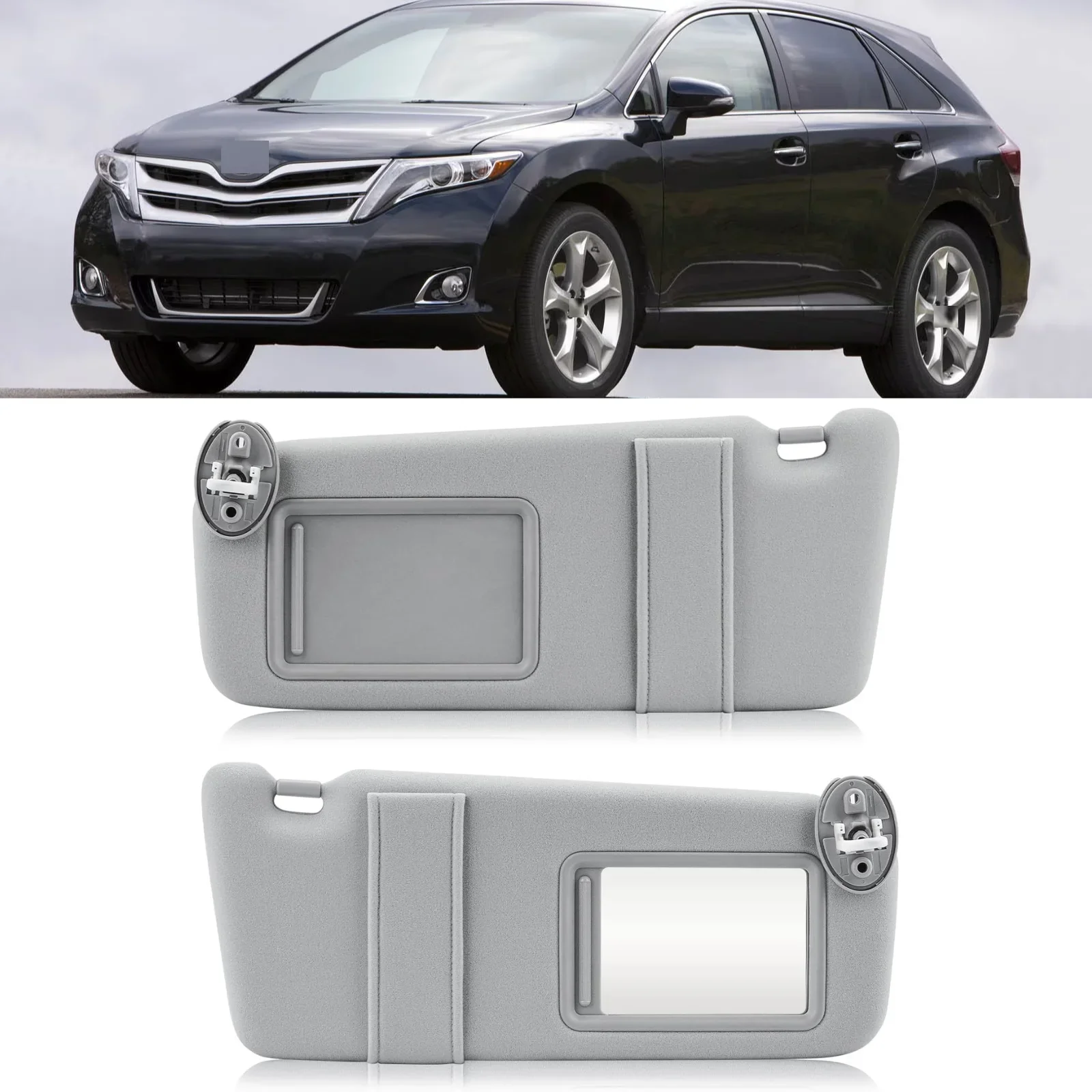 For Beige Gray Left Right Side Sun Visor Replacement Compatible with For Toyota Venza 2009 2010 2012 2013 2014 2015