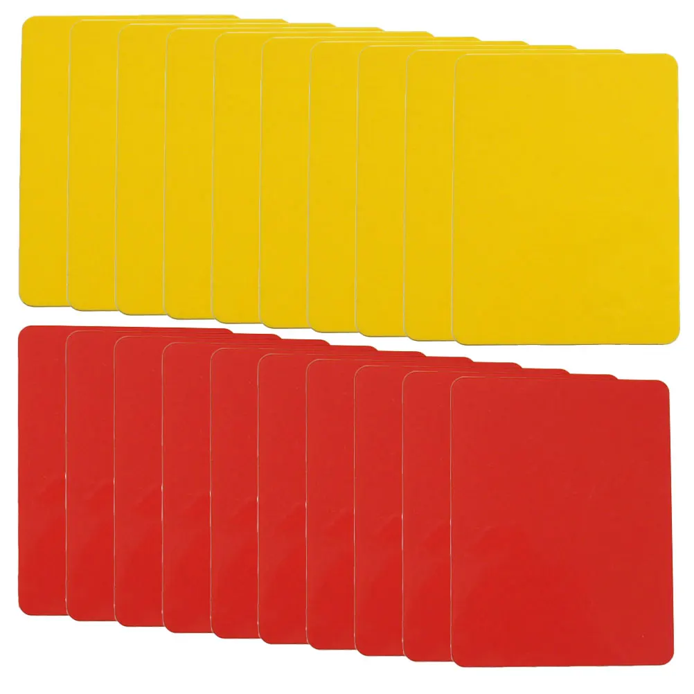

20pcs Red Yellow Cards for Football Matches PVC Material Portable Set of 10 Soccer Referee Supplies Kit Accessories Wear