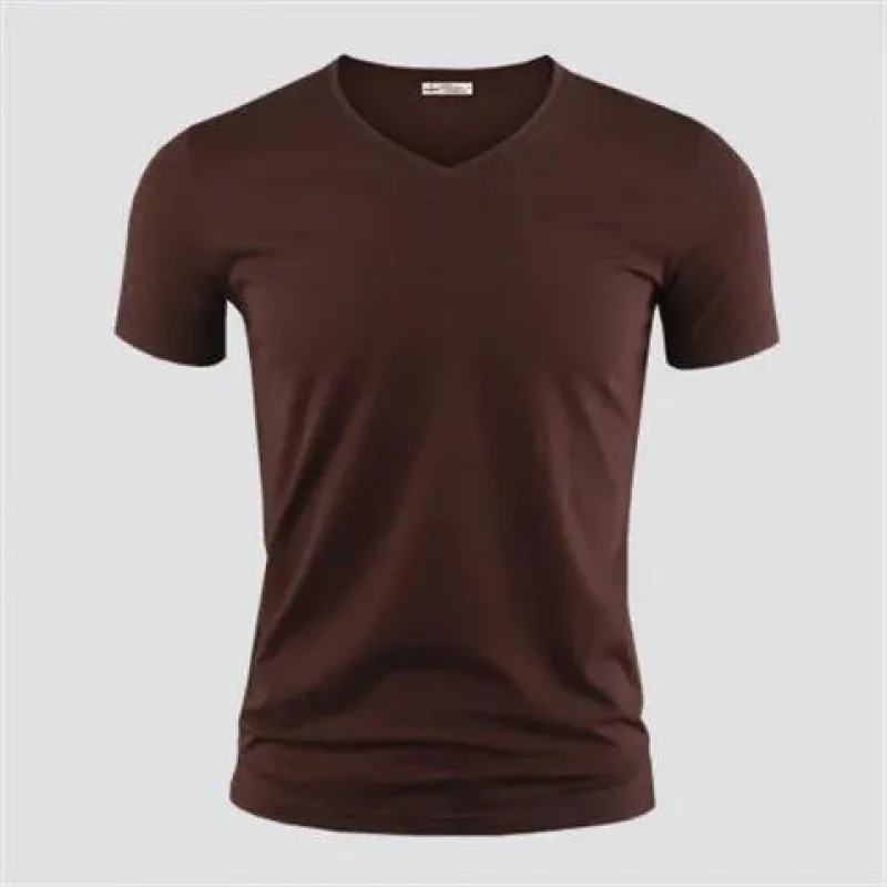 Dark coffee V-neck