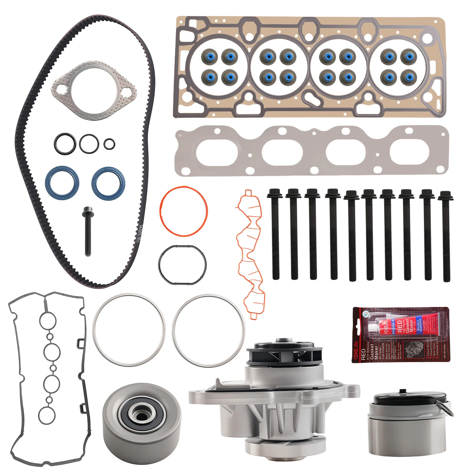 Engine Overhaul Set for Chevy Aveo/Aveo5 1.6L 2009-2011 WPK41017 Gasket Kit Complete Engine Pack Timing Belt Kit