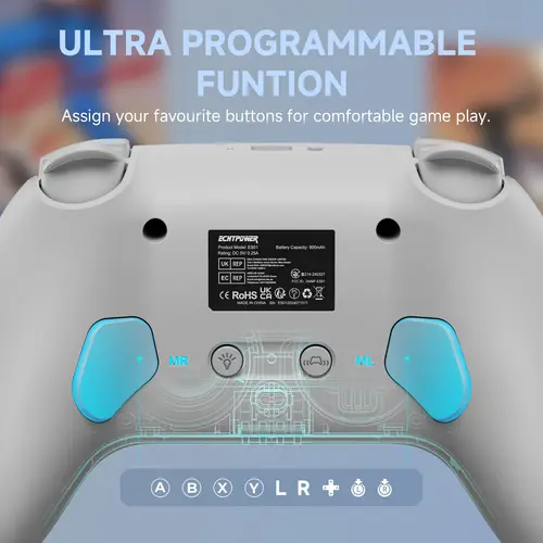 Imagen 2 del producto ECHTPower Controlador de mando inalámbrico para Switch2/PC - Joystick para consolas y accesorios de videojuegos