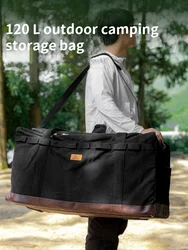 120L Outdoor Camping Storage Bag Large Capacity Picnic Equipment Cooker Stove Storage Bag Canvas Folding Storage Bag