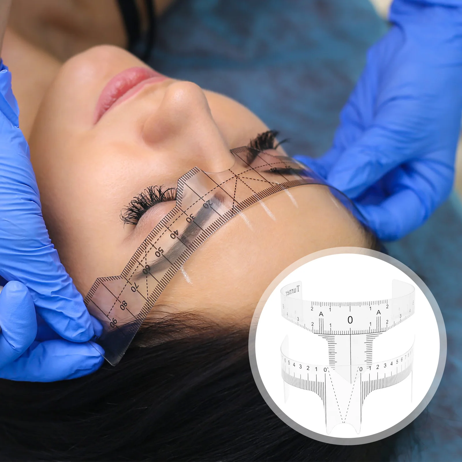 10 pz Set di righelli per sopracciglia Strumento di misurazione flessibile per modellatura simmetrica delle sopracciglia Posizionamento del trucco Righello per il viso Tattoo