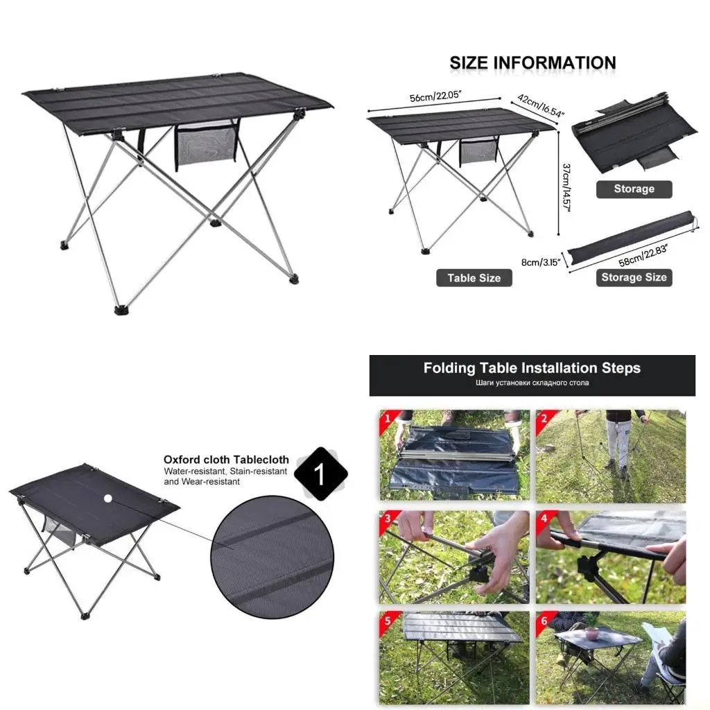 

U2JB Стол для кемпинга Портативный легкий складной пляжный столик Маленький складной столик
