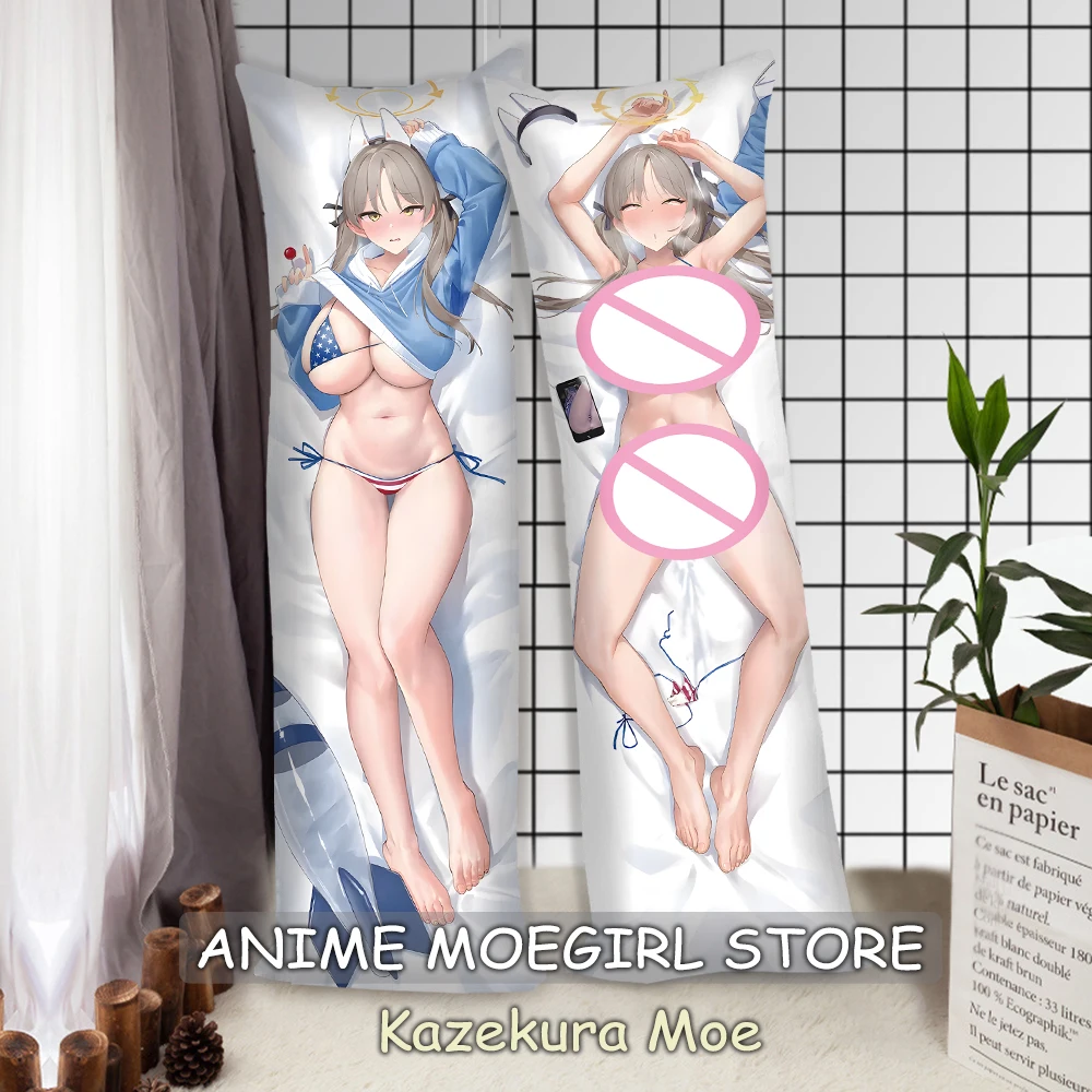 Anime Kazekura Moe Dakimakura Pillowcase Game Blue Archive Kazekura Moe Hugging Body Pillow Cover Custom Cushion Covers 50x150