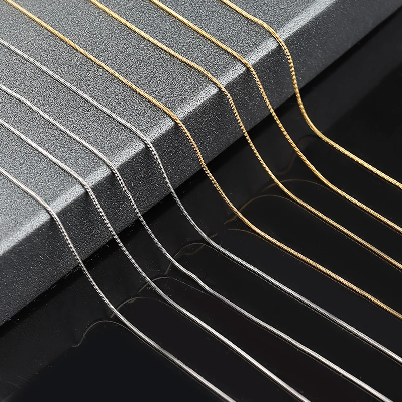 

5pcs/Lot Stainless Steel Snake Chain Round Shape Chains Gold Color for Jewelry Making DIY Necklace Gifts Pendant Accessories