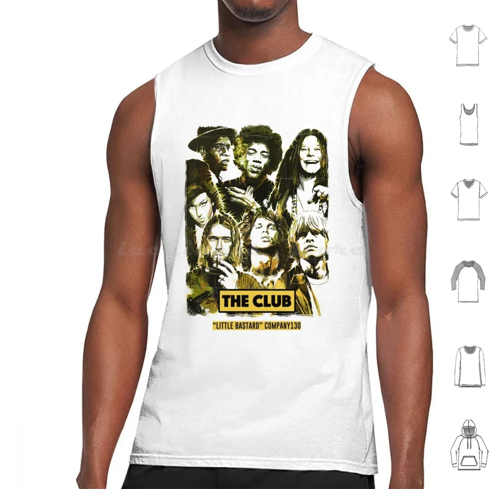 The Club Tank Tops Vest Sleeveless The Club Vintage Iconic Legend Music Pop Jazz Blues Woodstock Damned Little Bastard