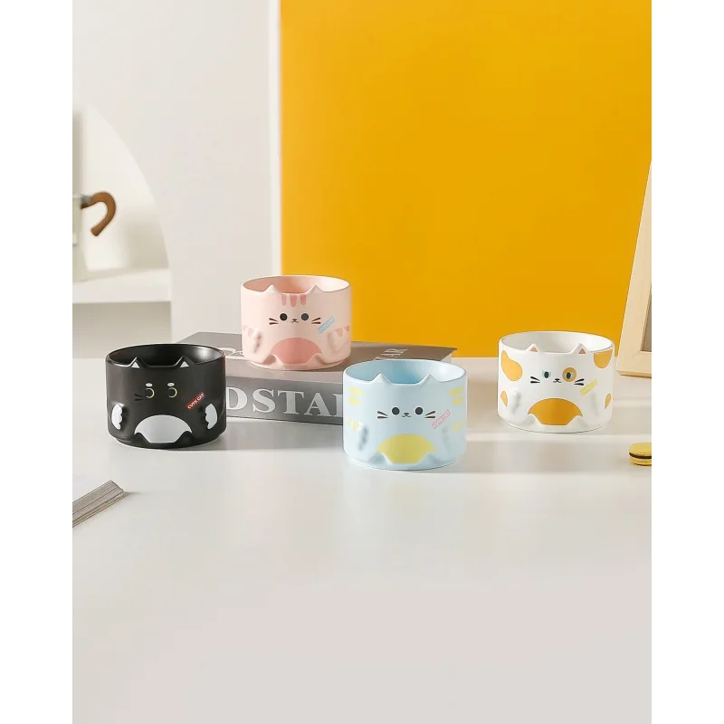 Ceramiczne kubki Cute Cat Kubki do kawy, herbaty, mleka i zwierząt z uchwytem 300 ml Naczynia do picia Ładne prezenty