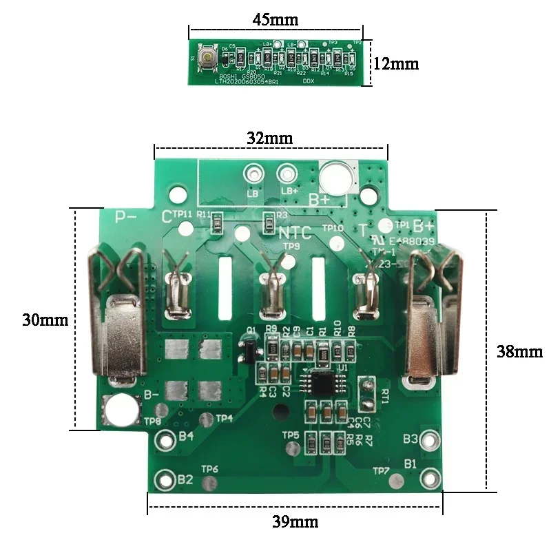 15x21700 BAT618 bateria litowa obudowa z tworzywa sztucznego PCB płytka zabezpieczająca ładowanie dla Bosch 18V BAT610 BAT609G BAT618G obudowa