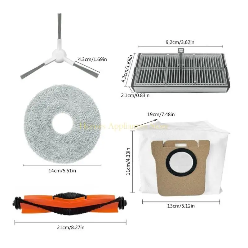 D0ab cho m30s robot máy hút bụi phần mềm chính bàn chải bên bàn chải hepa bộ lọc pad sạch túi bụi thay thế